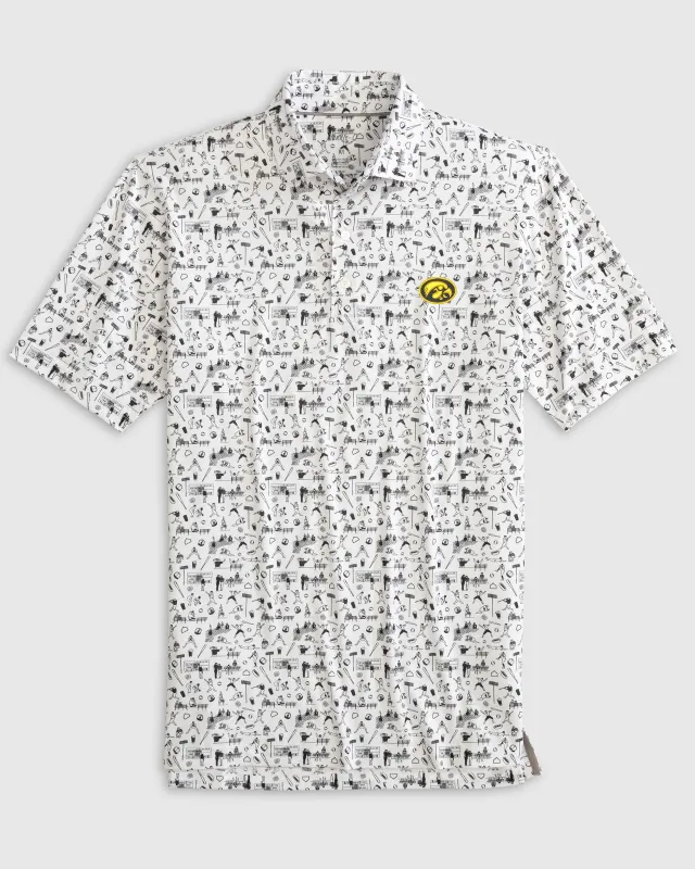 Iowa Ballpark Printed Performance Jersey Polo - Oval Logo sold by Johnnie-O