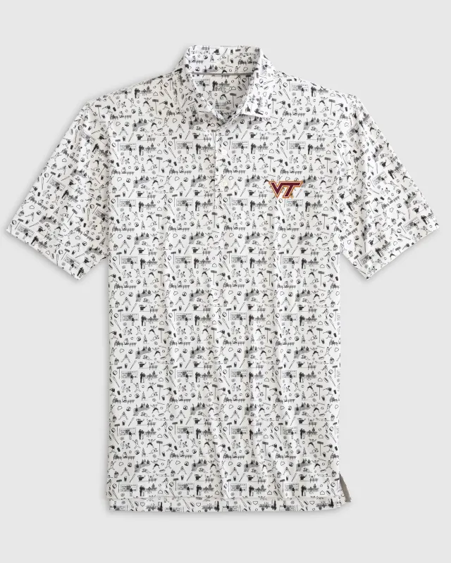 Virginia Tech Ballpark Printed Performance Jersey Polo sold by Johnnie-O