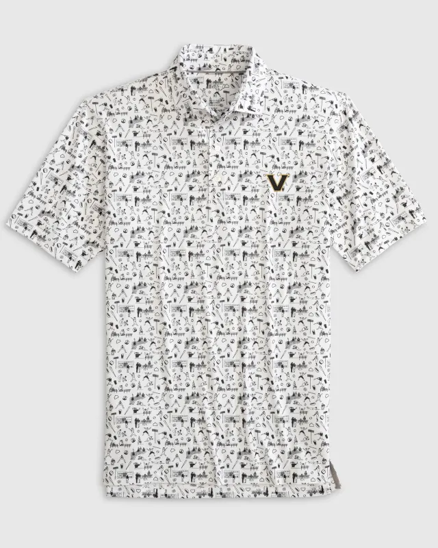 Vanderbilt Ballpark Printed Performance Jersey Polo sold by Johnnie-O