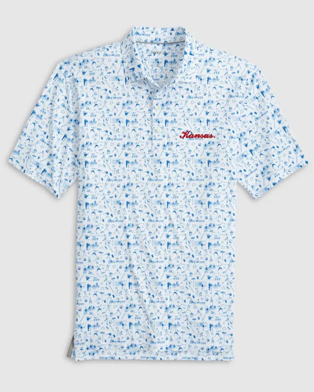 Kansas Ballpark Printed Performance Jersey Polo - Script Logo sold by Johnnie-O