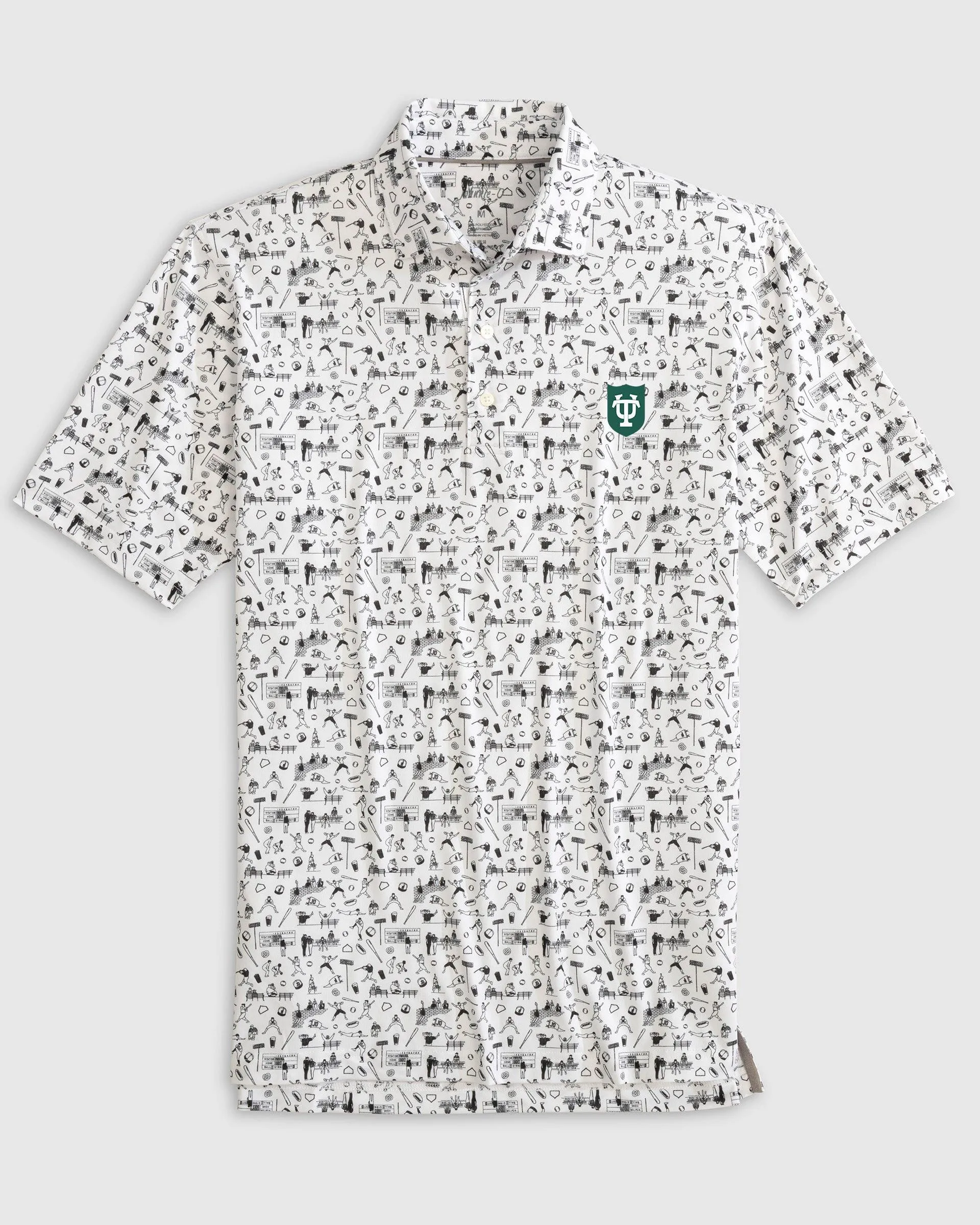 Tulane Ballpark Printed Performance Jersey Polo sold by Johnnie-O