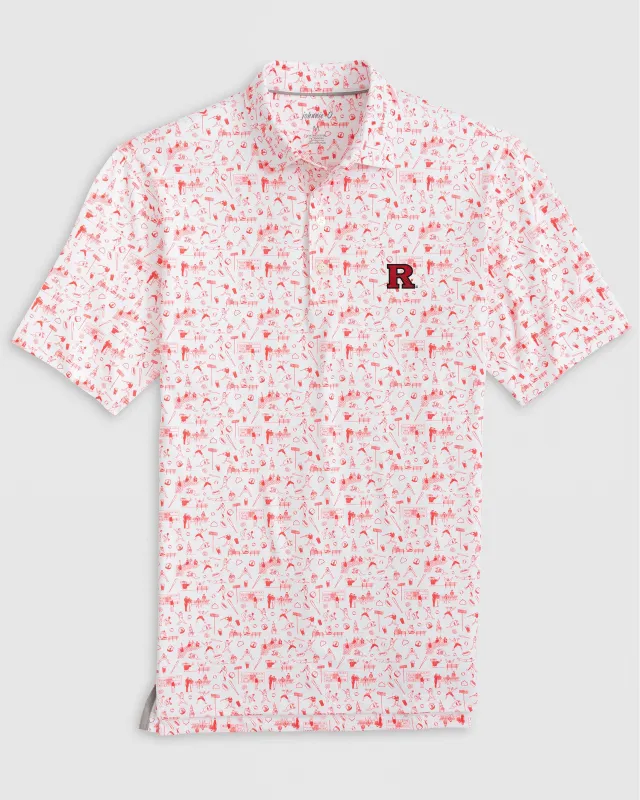 Rutgers Ballpark Printed Performance Jersey Polo sold by Johnnie-O