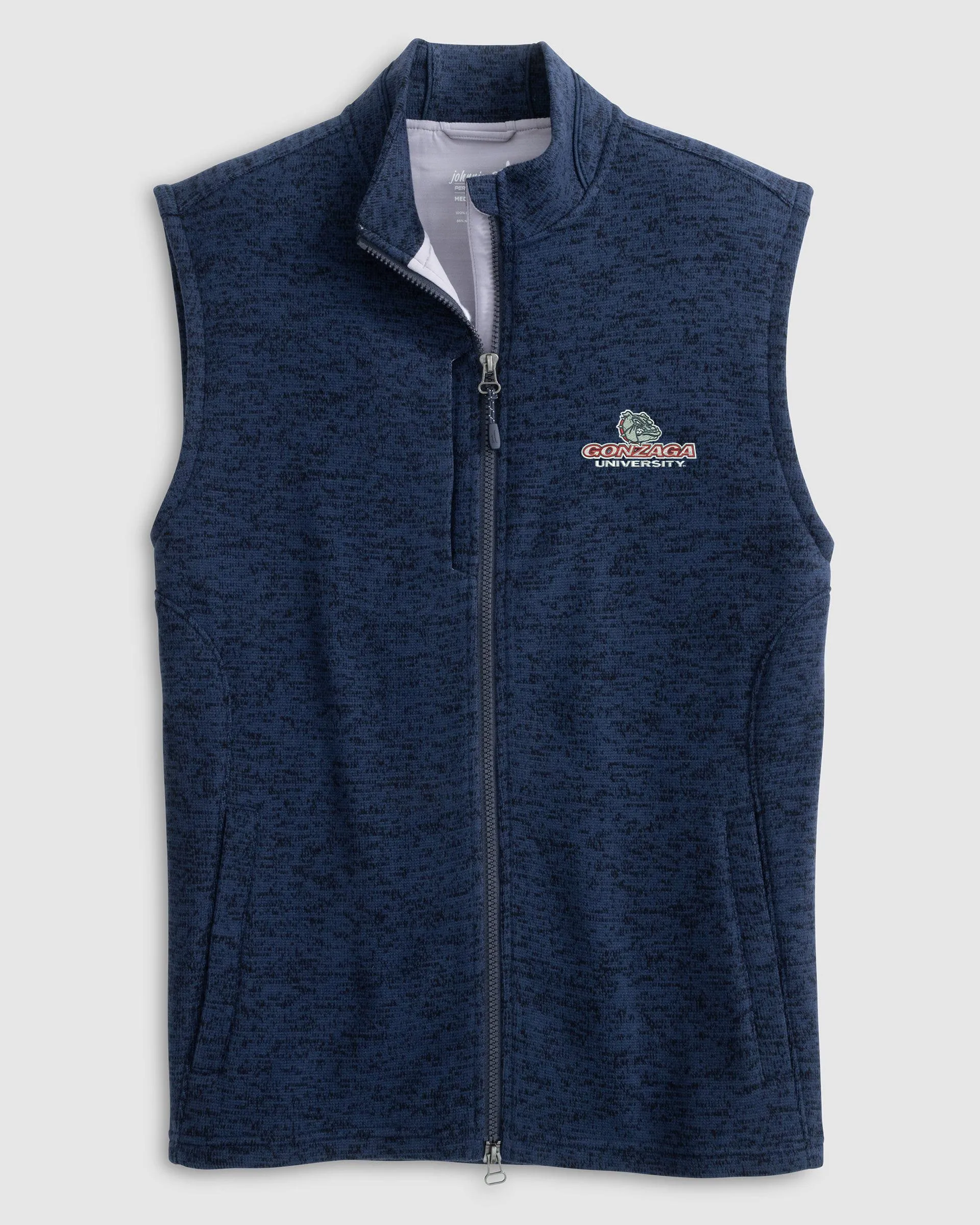 Gonzaga Denalis Performance Fleece Vest - Script Logo sold by Johnnie-O