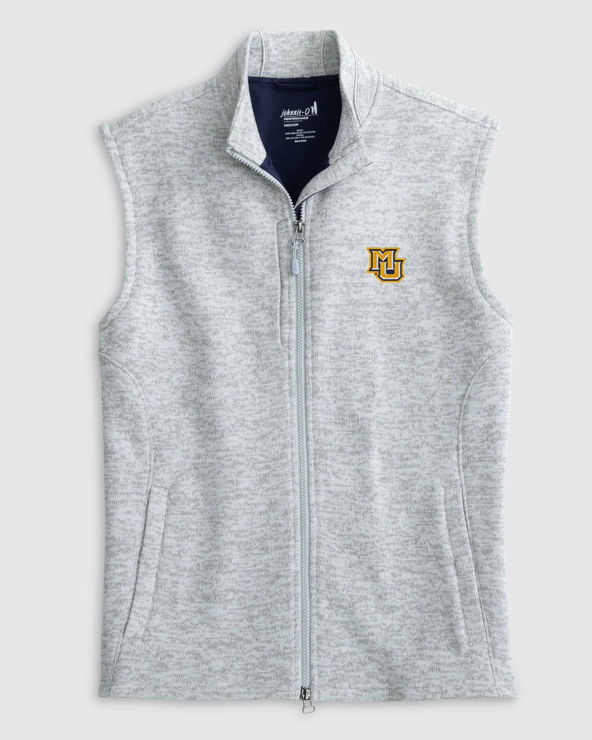 Marquette University Denalis Performance Fleece Vest sold by Johnnie-O
