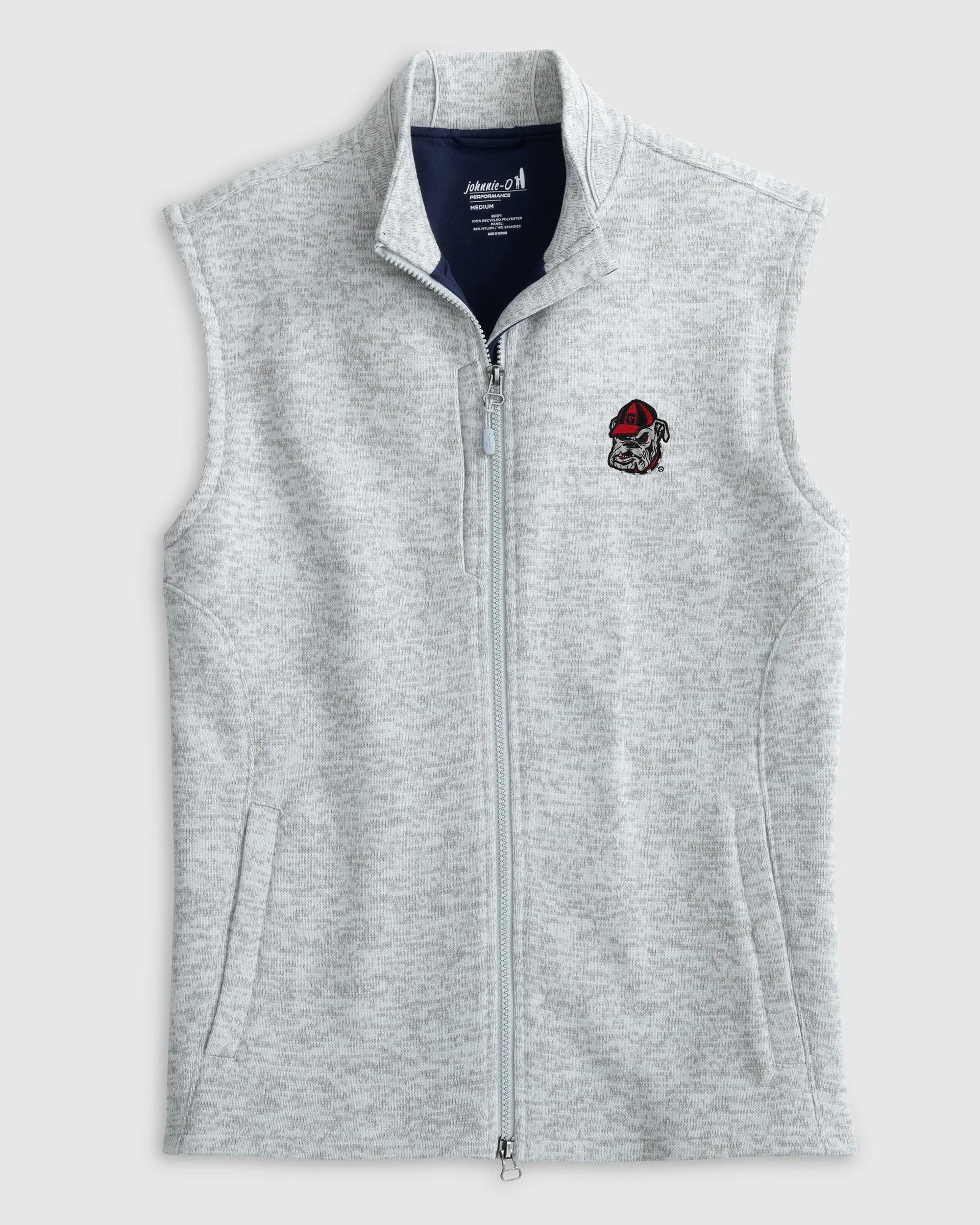 Georgia Denalis Performance Fleece Vest - Bulldog Head Logo sold by Johnnie-O
