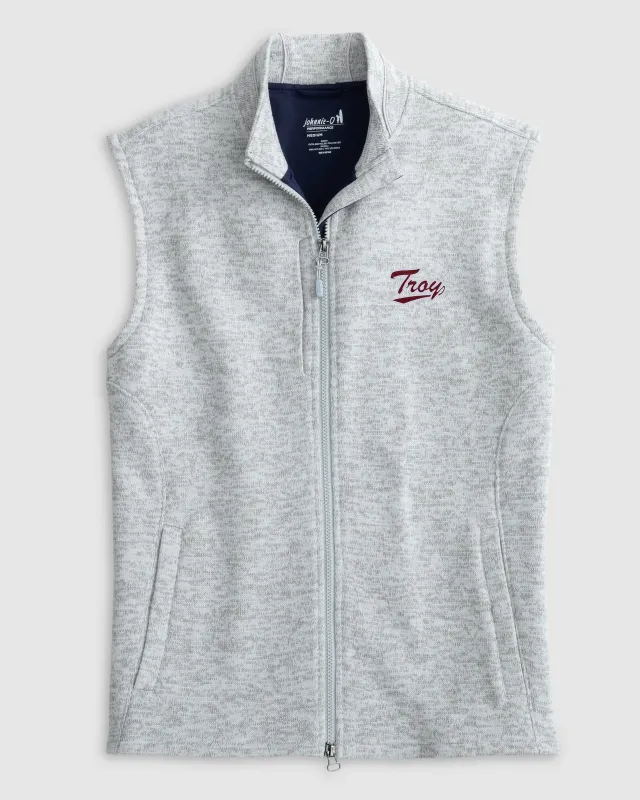 Troy Denalis Performance Fleece Vest - Script Logo sold by Johnnie-O