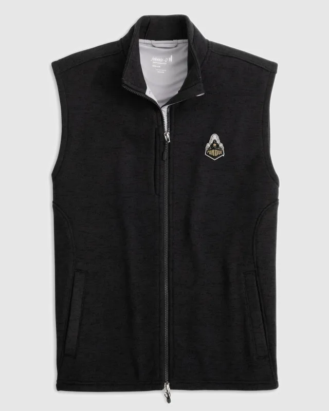 Purdue Denalis Performance Fleece Vest - Boilermaker Logo sold by Johnnie-O