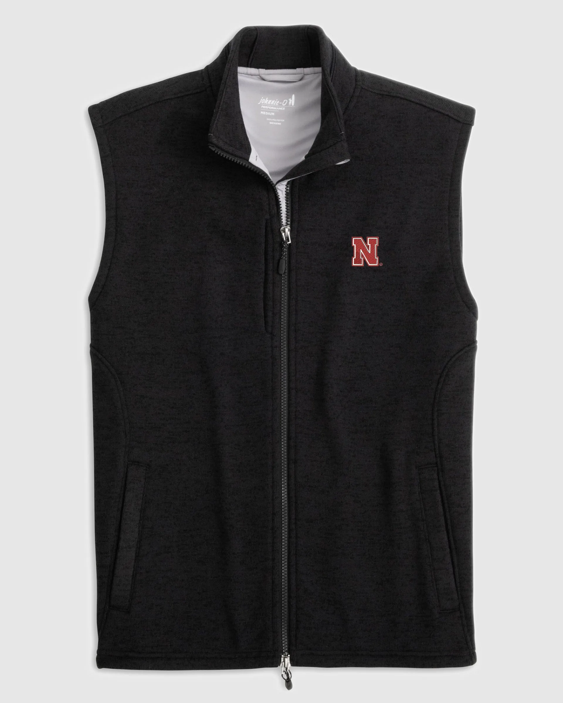 Nebraska Denalis Performance Fleece Vest sold by Johnnie-O