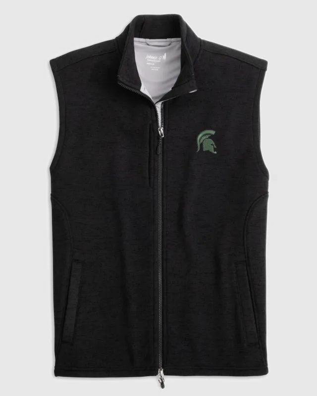 Michigan State Denalis Performance Fleece Vest sold by Johnnie-O