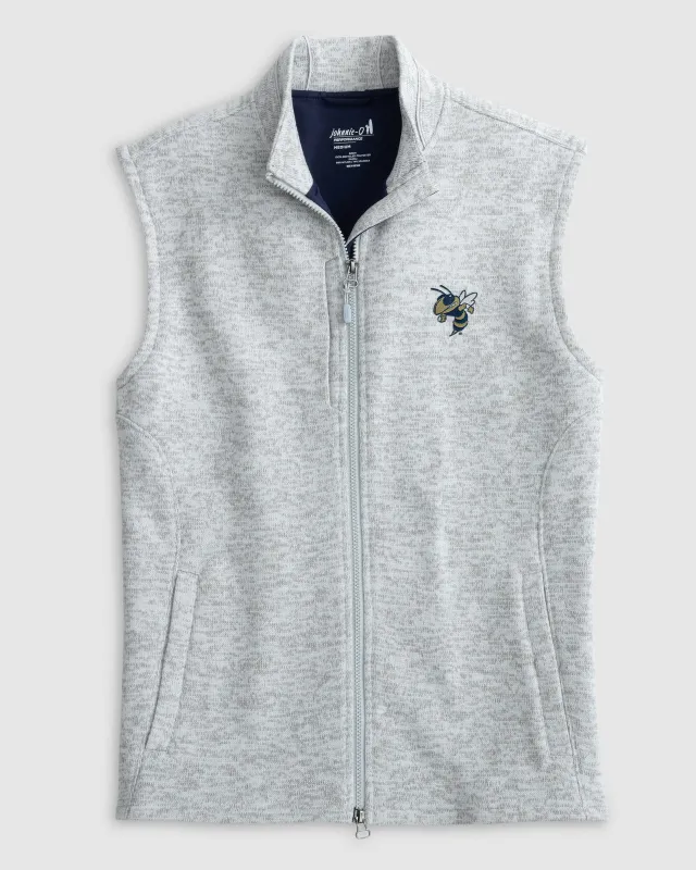 Georgia Tech Denalis Performance Fleece Vest - Buzz Logo sold by Johnnie-O