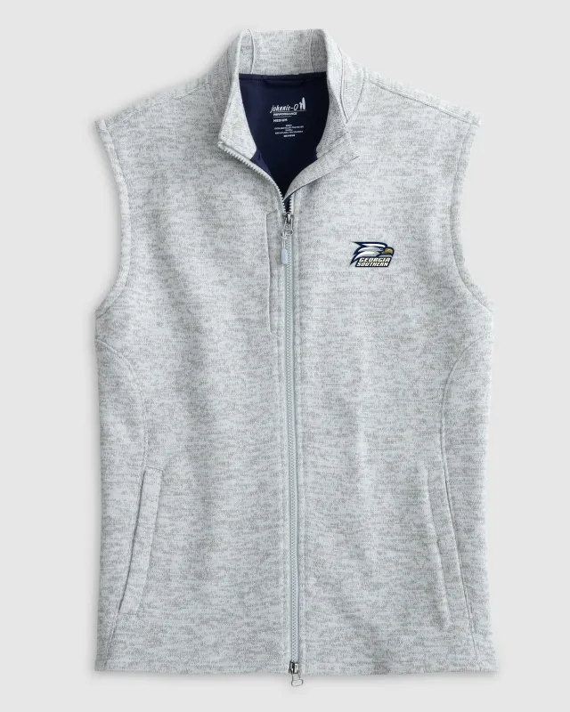Georgia Southern Denalis Performance Fleece Vest - Script Logo sold by Johnnie-O