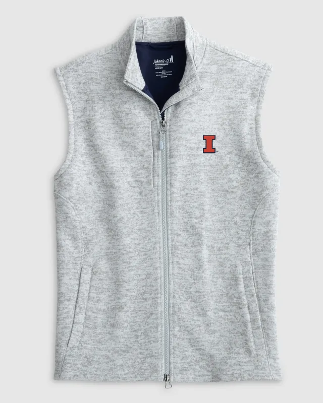 Illinois Denalis Performance Fleece Vest sold by Johnnie-O