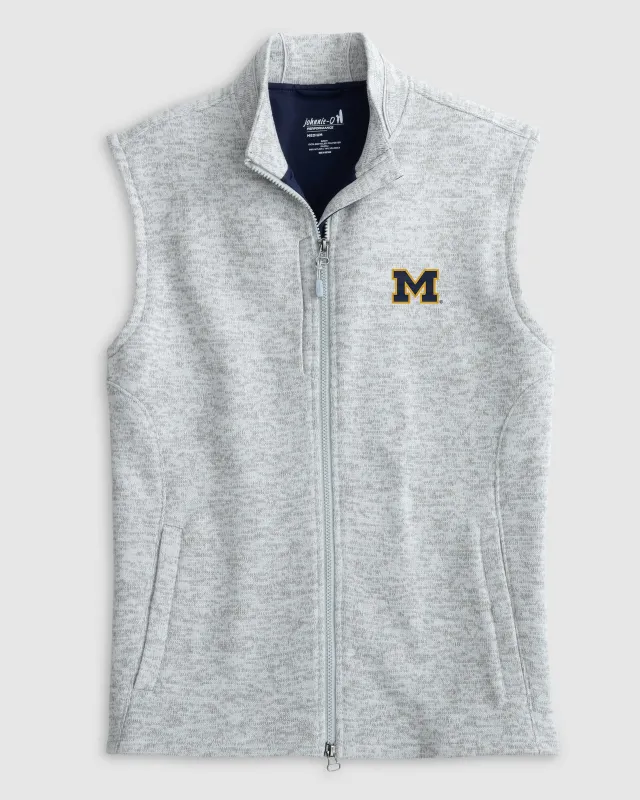 Michigan Denalis Performance Fleece Vest sold by Johnnie-O
