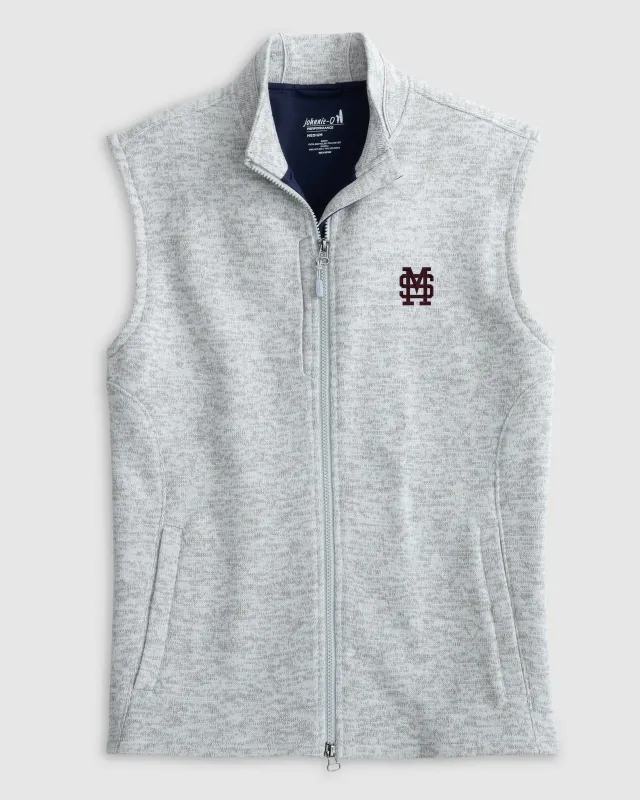 Mississippi State Denalis Performance Fleece Vest - Baseball Logo sold by Johnnie-O