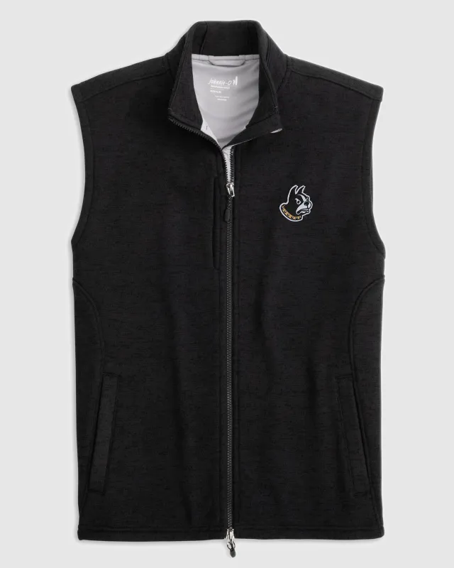 Wofford Denalis Performance Fleece Vest - Terrier Logo sold by Johnnie-O