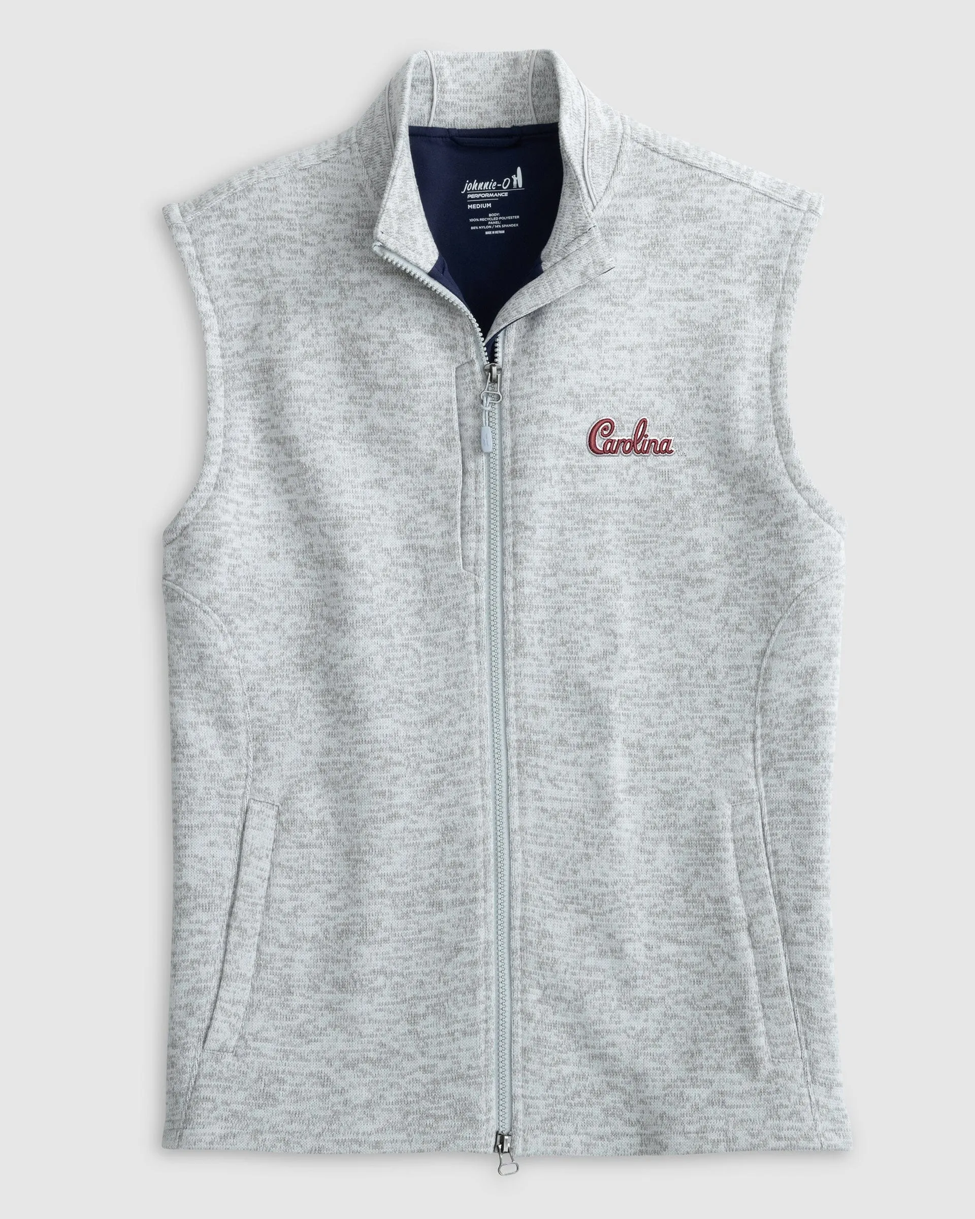 South Carolina Denalis Performance Fleece Vest - Script Logo sold by Johnnie-O