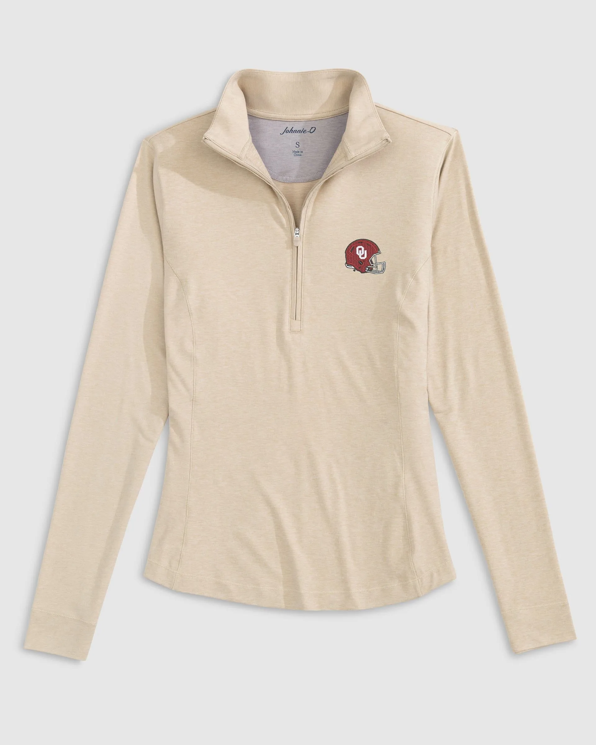 Women's Oklahoma Susie Performance 1/4 Zip - Helmet Logo sold by Johnnie-O product image thumbnail 2
