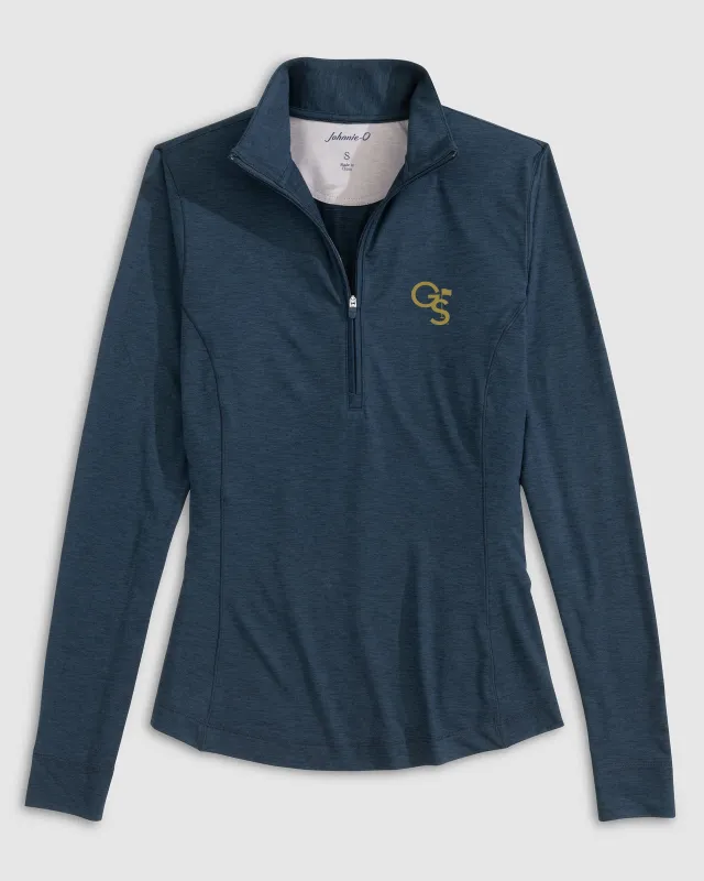 Women's Georgia Southern Susie Performance 1/4 Zip - Flag Logo sold by Johnnie-O