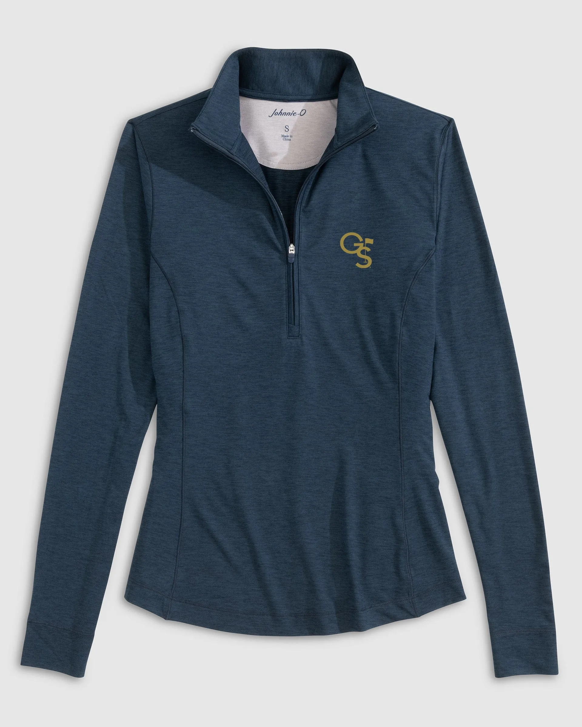 Women's Georgia Southern Susie Performance 1/4 Zip - Flag Logo sold by Johnnie-O