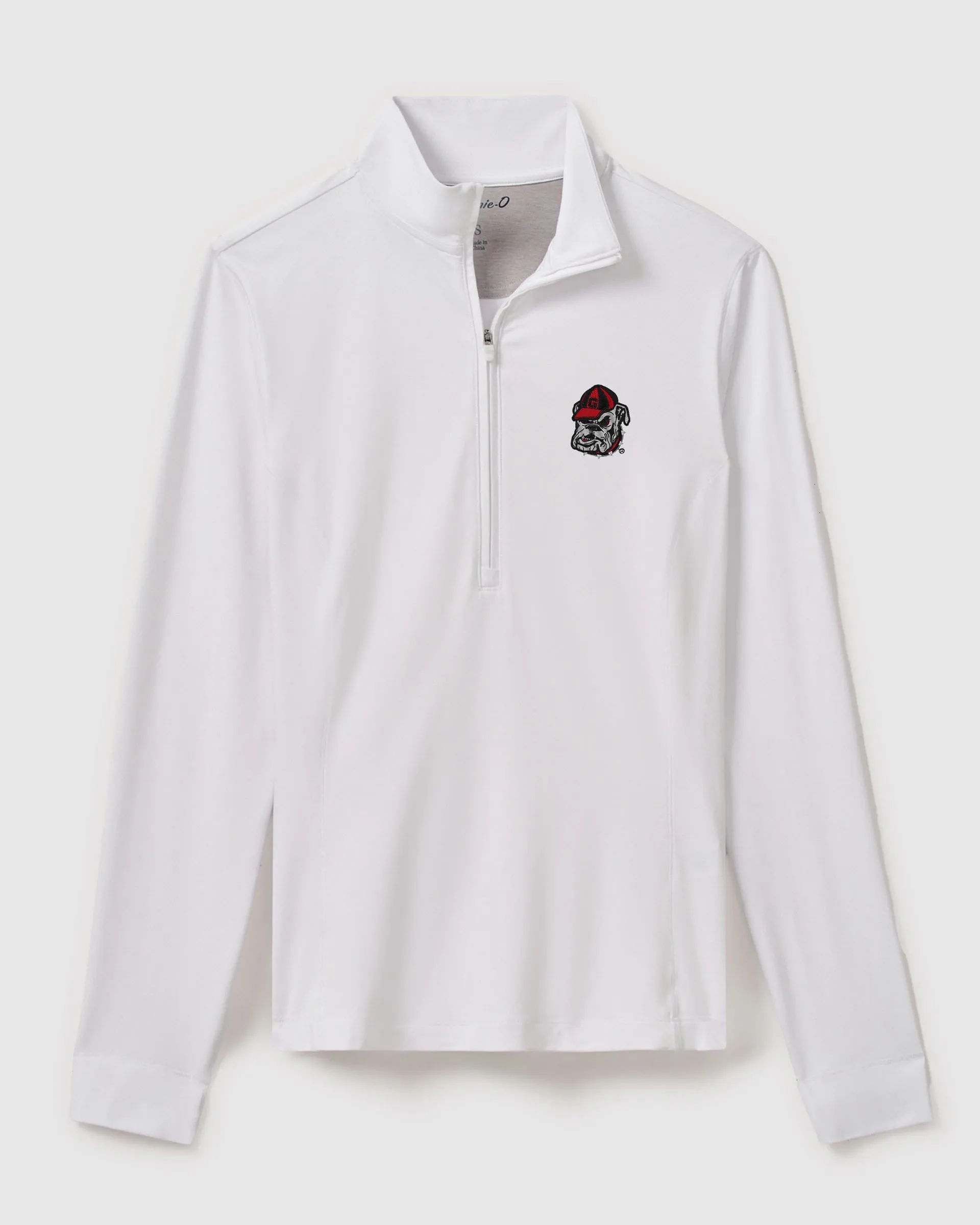 Women's Georgia Susie Performance 1/4 Zip - Bulldog Head Logo sold by Johnnie-O