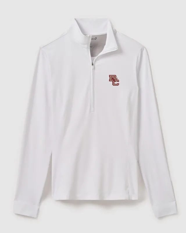 Women's Boston College Susie Performance 1/4 Zip - Heritage Logo sold by Johnnie-O