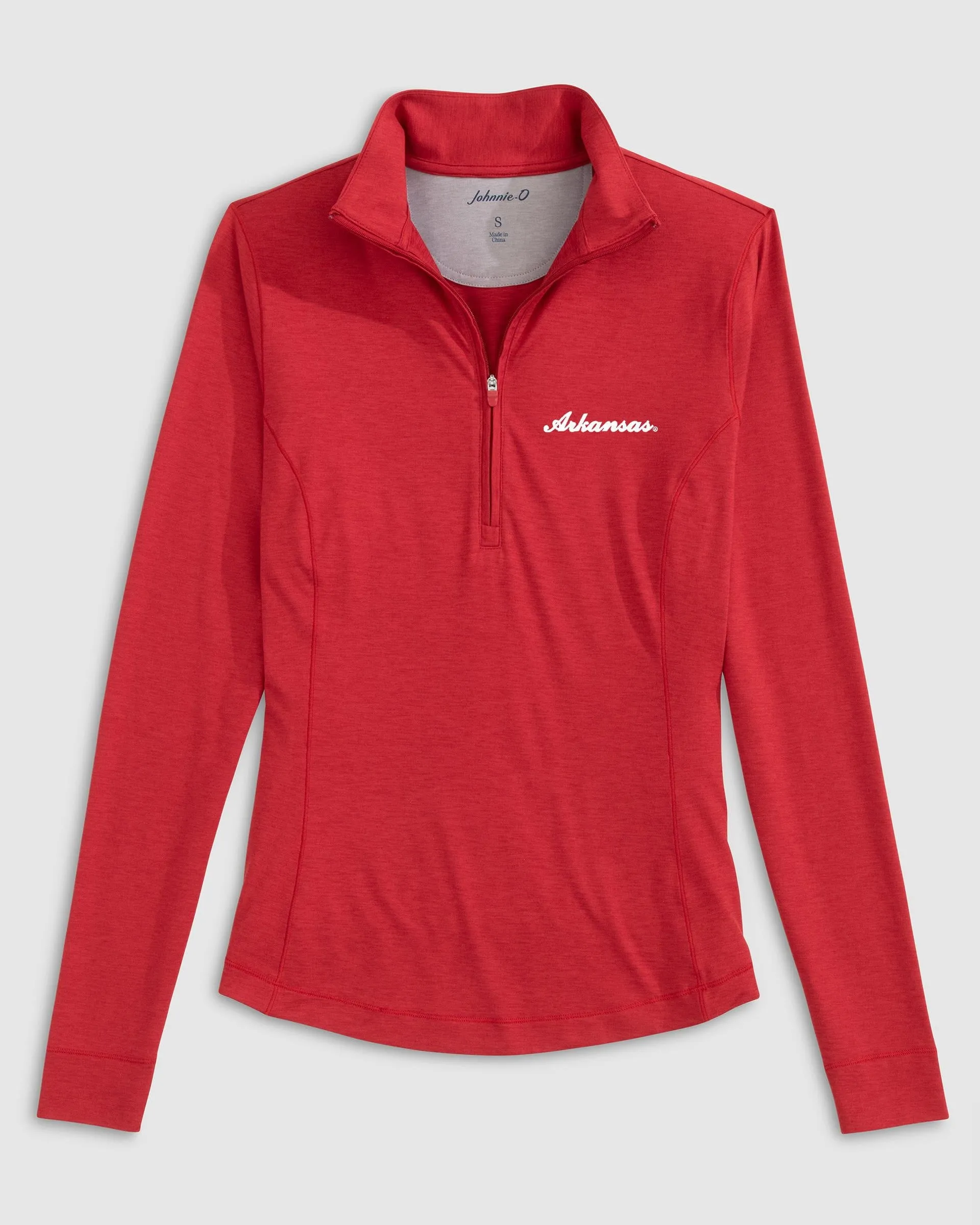 Women's University of Arkansas Susie Performance 1/4 Zip - Script Logo sold by Johnnie-O product image thumbnail 4