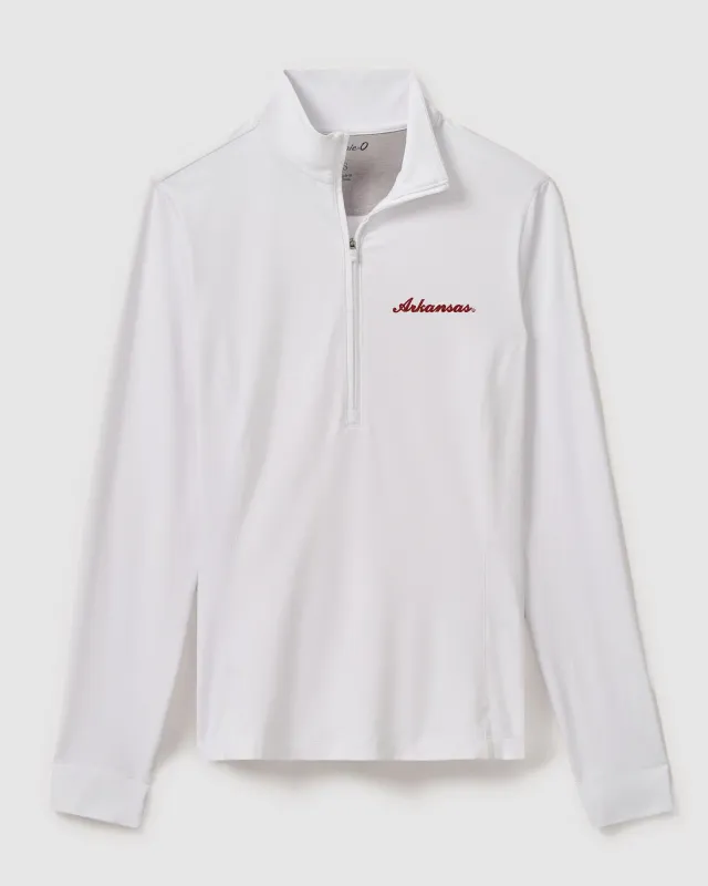 Women's Arkansas Susie Performance 1/4 Zip - Script Logo sold by Johnnie-O