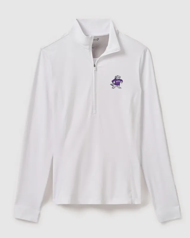 Women's Texas Christian Susie Performance 1/4 Zip - Vault Logo sold by Johnnie-O