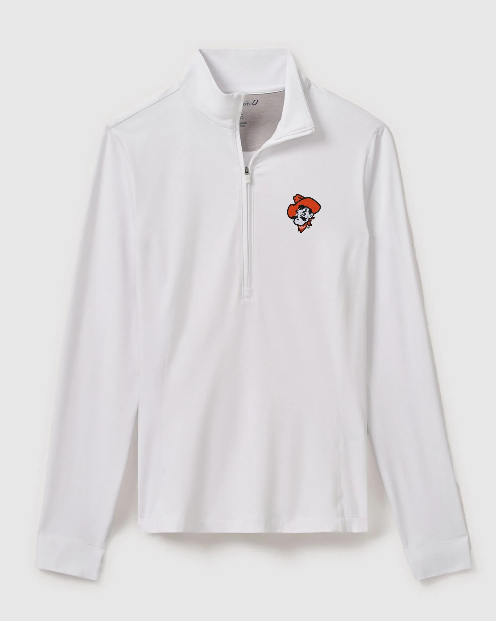 Women's Oklahoma State Susie Performance 1/4 Zip - Pistol Pete Logo sold by Johnnie-O