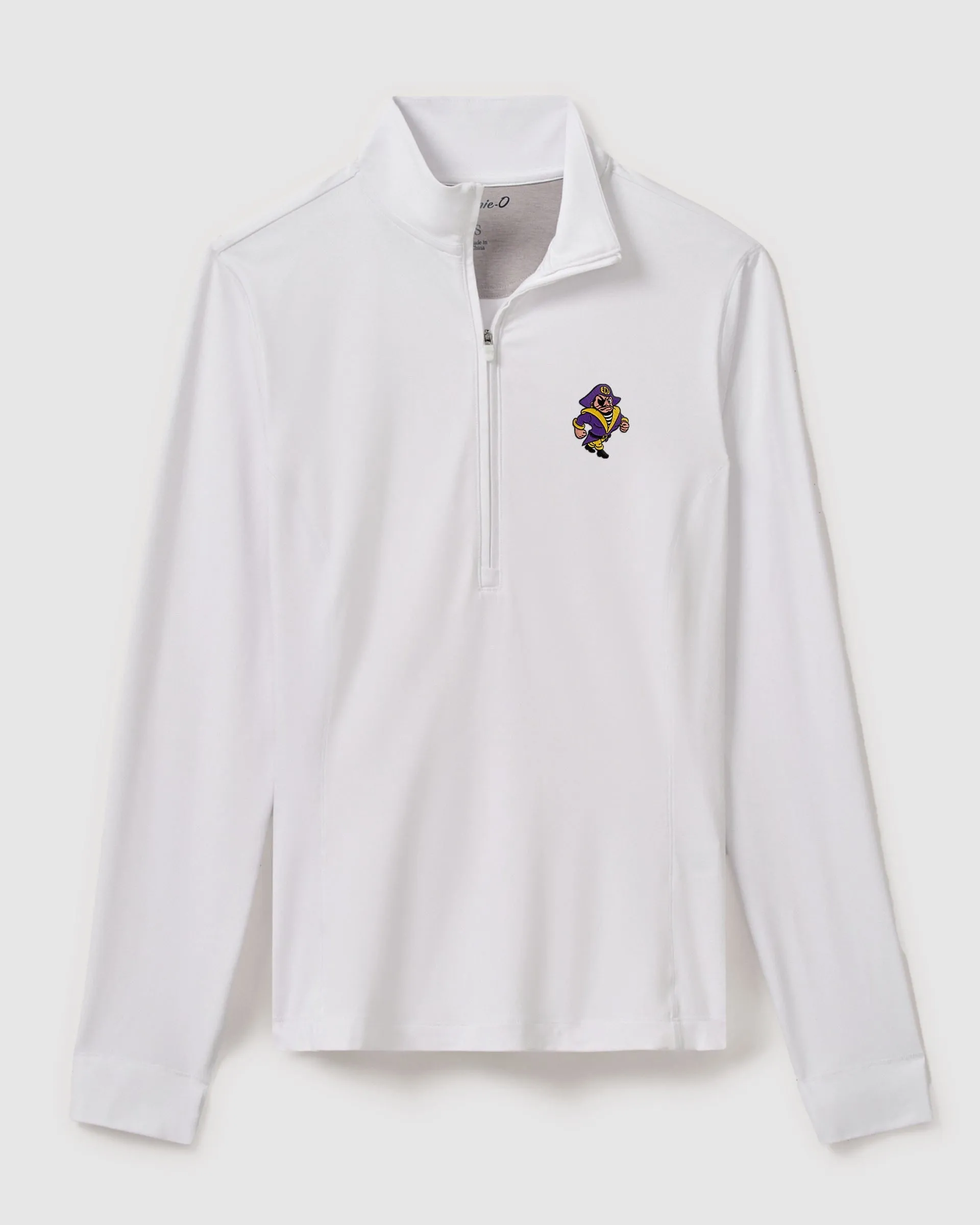 Women's East Carolina Susie Performance 1/4 Zip - Vault Logo sold by Johnnie-O