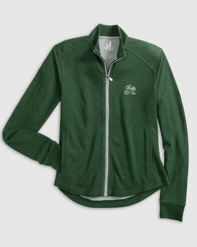Women's Notre Dame Tomi Full Zip Jacket - Leprechaun Logo sold by Johnnie-O