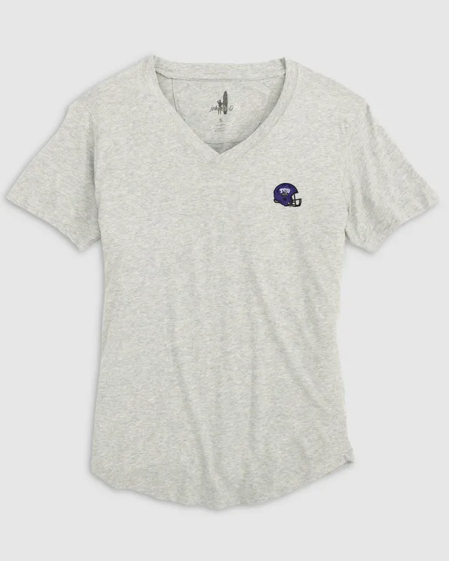 Women's Texas Christian Merediths V-Neck T-Shirt sold by Johnnie-O