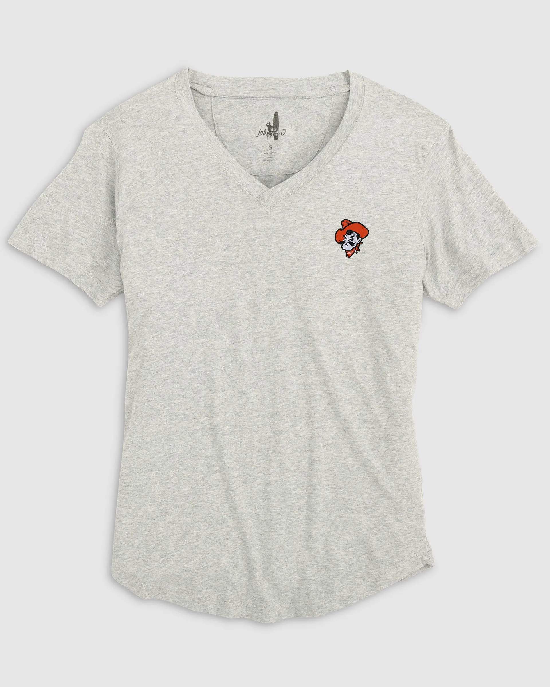Women's Oklahoma State Merediths V-Neck T-Shirt - Pistol Pete Logo sold by Johnnie-O