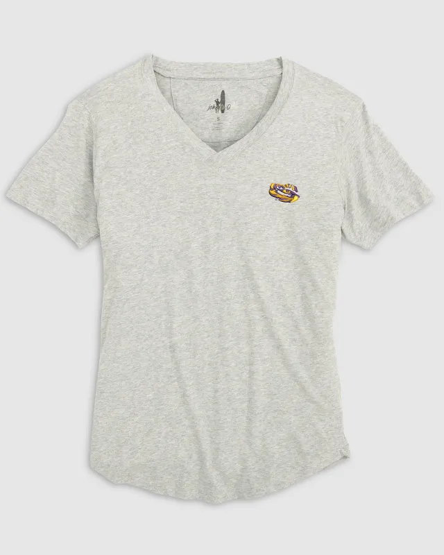 Women's Louisiana State Merediths V-Neck T-Shirt - Tiger Eye Logo sold by Johnnie-O