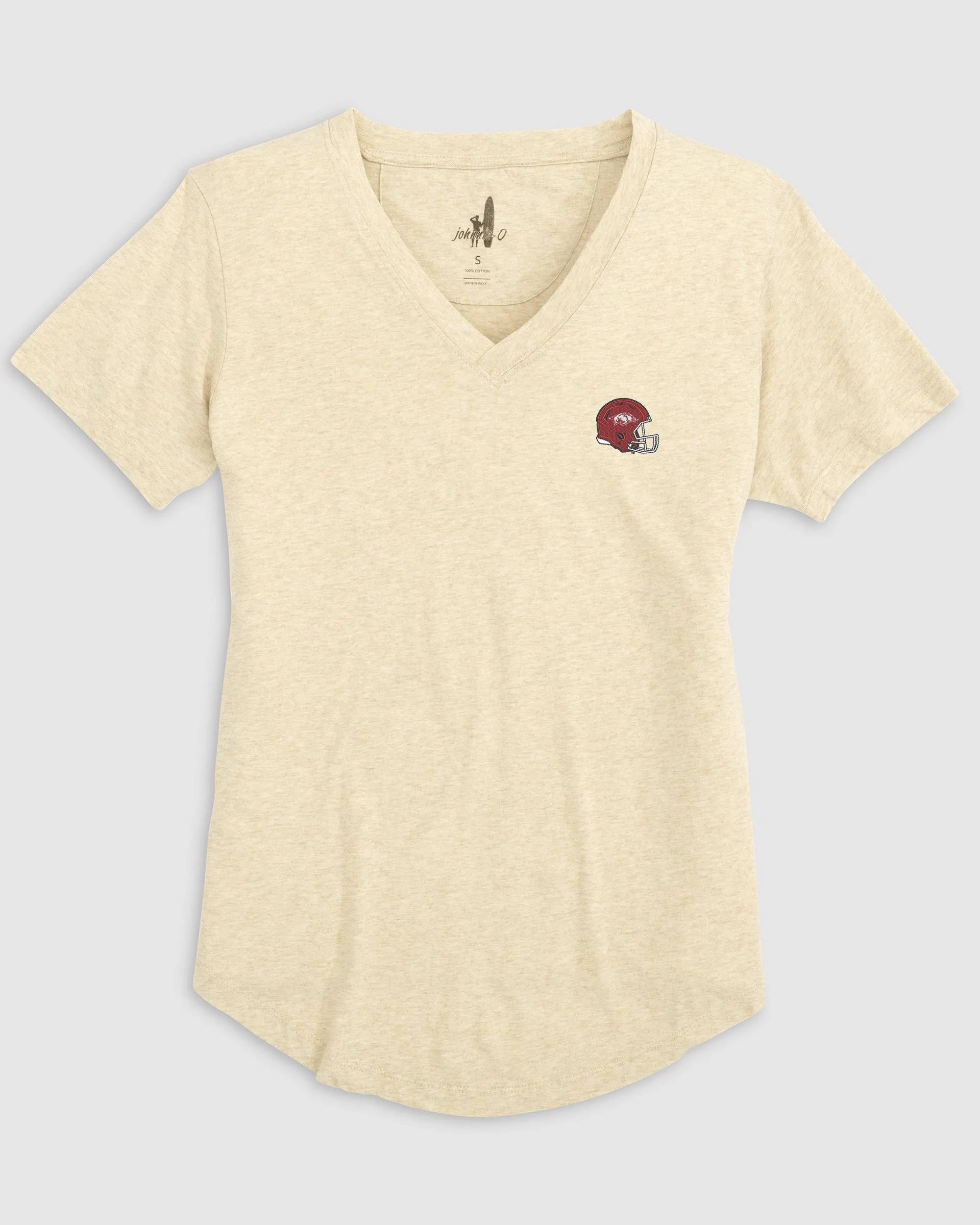 Women's University of Arkansas Merediths V-Neck T-Shirt - Helmet Logo sold by Johnnie-O product image thumbnail 2