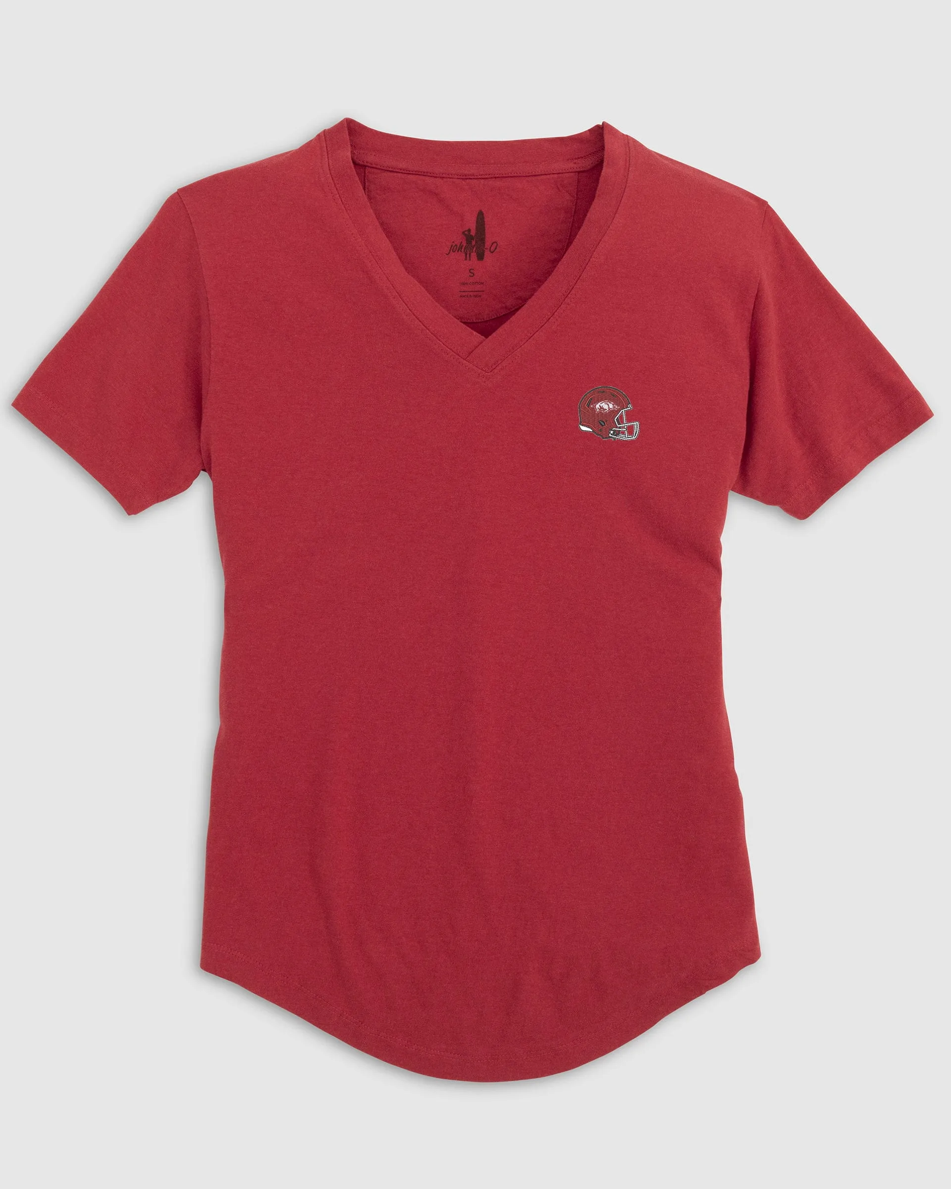 Women's University of Arkansas Merediths V-Neck T-Shirt - Helmet Logo sold by Johnnie-O product image thumbnail 5