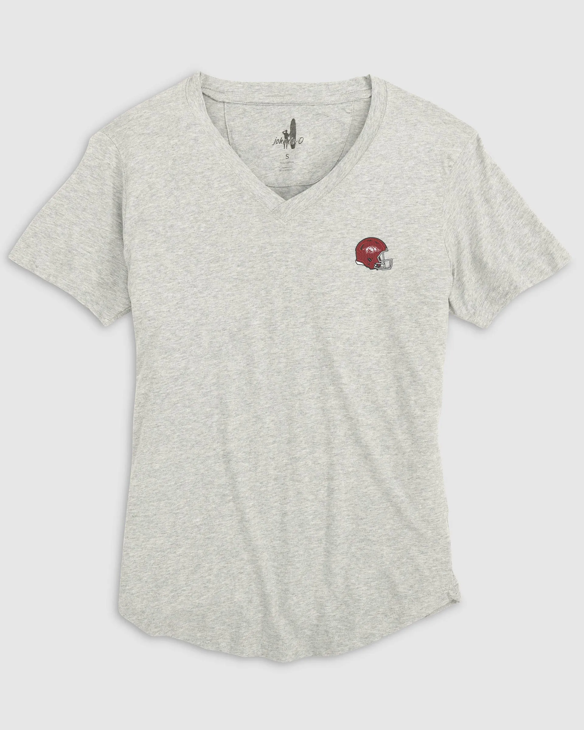 Women's University of Arkansas Merediths V-Neck T-Shirt - Helmet Logo sold by Johnnie-O product image thumbnail 3