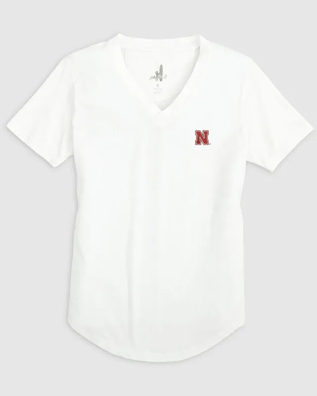 Women's Nebraska Merediths V-Neck T-Shirt sold by Johnnie-O