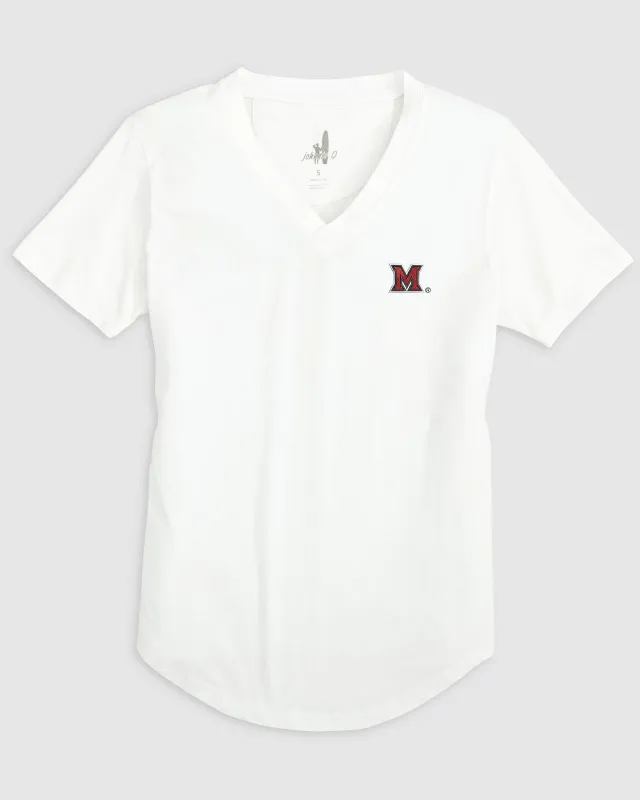 Women's Miami Ohio Merediths V-Neck T-Shirt sold by Johnnie-O