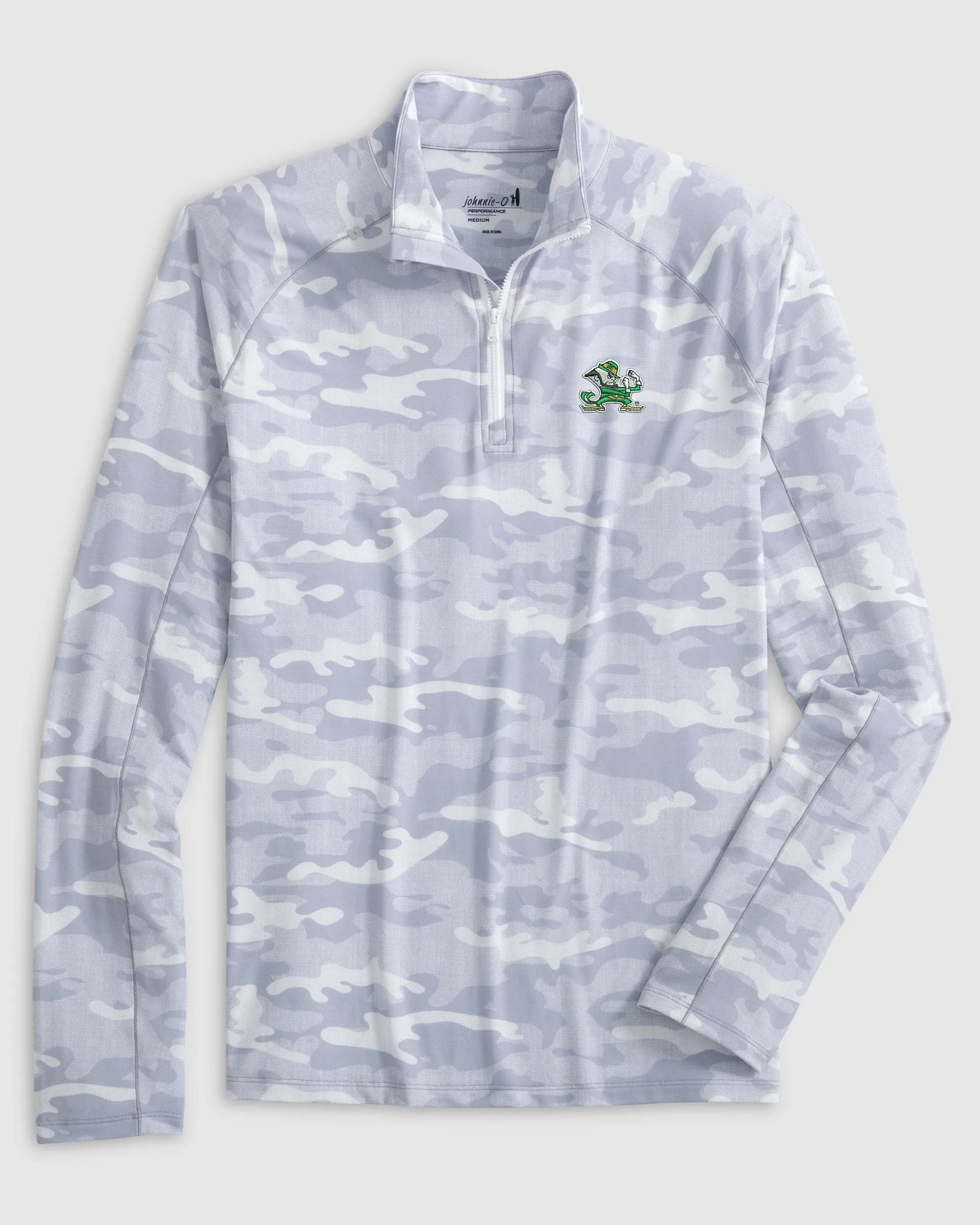 Notredame Patton Performance Camo 1/4 Zip sold by Johnnie-O