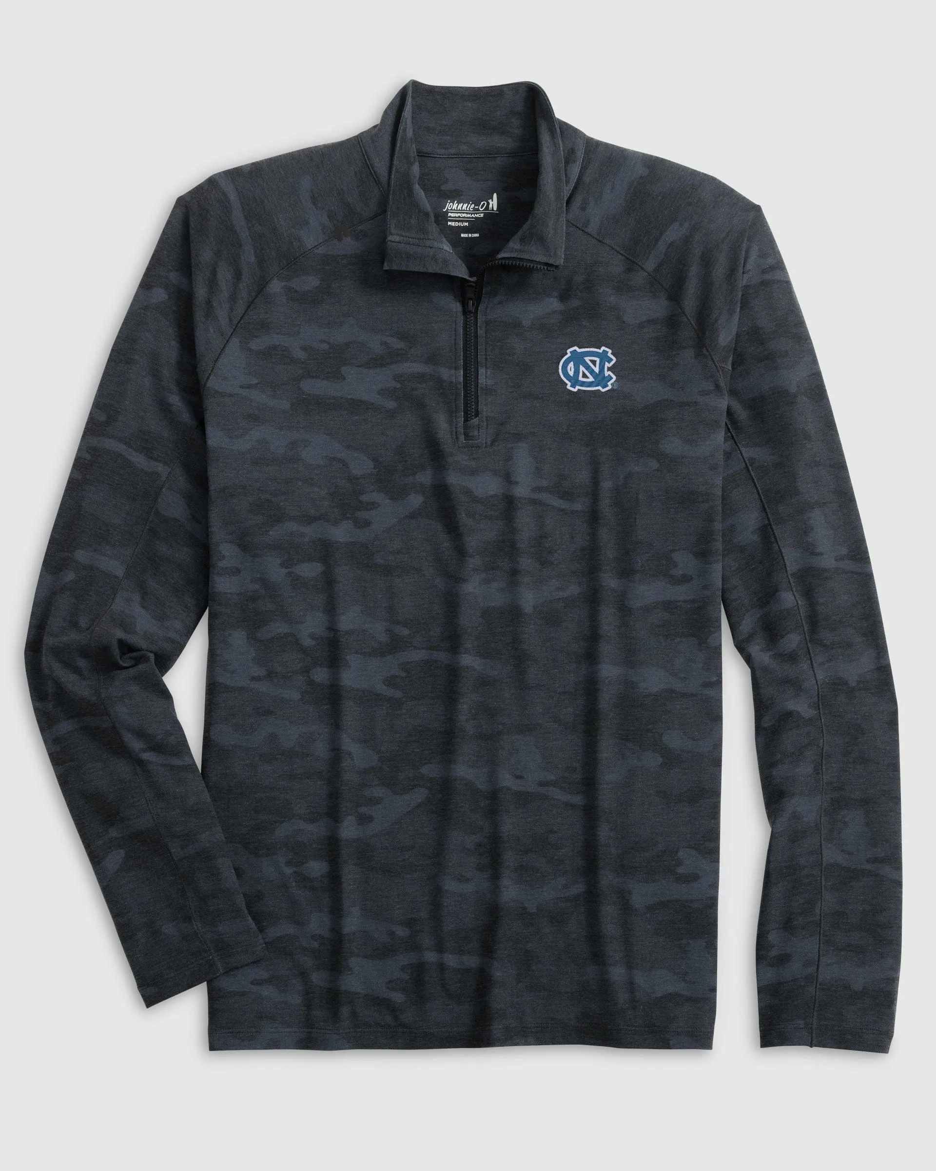 North Carolina Patton Performance Camo 1/4 Zip sold by Johnnie-O