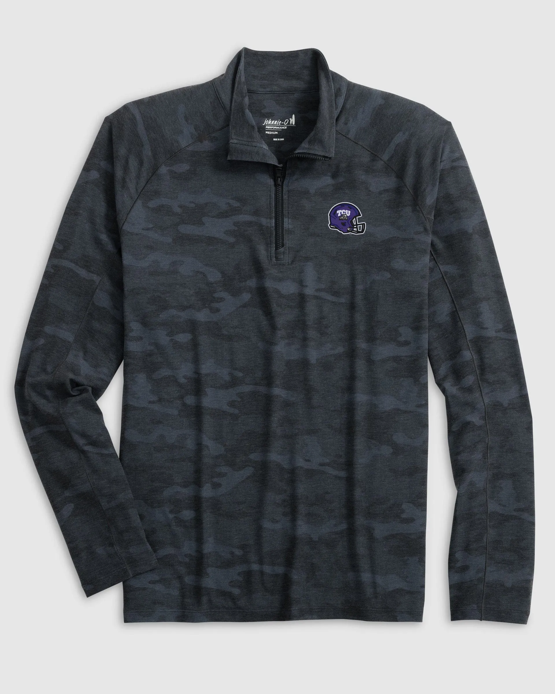 Texas Christian Patton Performance Camo 1/4 Zip - Helmet Logo sold by Johnnie-O product image thumbnail 2