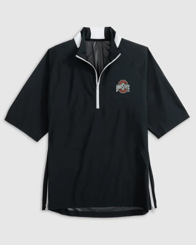 Ohio State Stealth Stowable Packable Rain Jacket sold by Johnnie-O