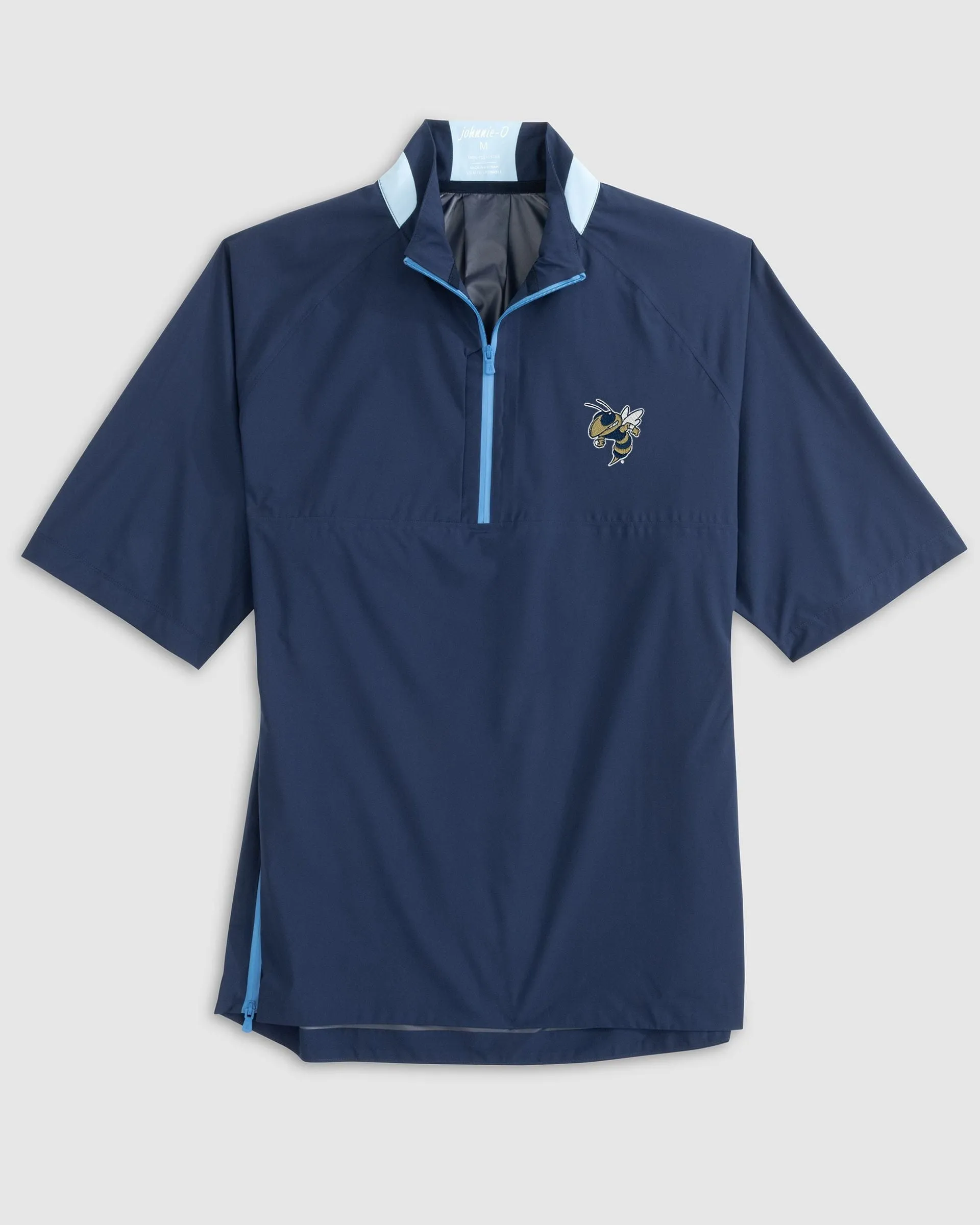 Georgia Tech Stealth Stowable Packable Rain Jacket - Buzz Logo sold by Johnnie-O