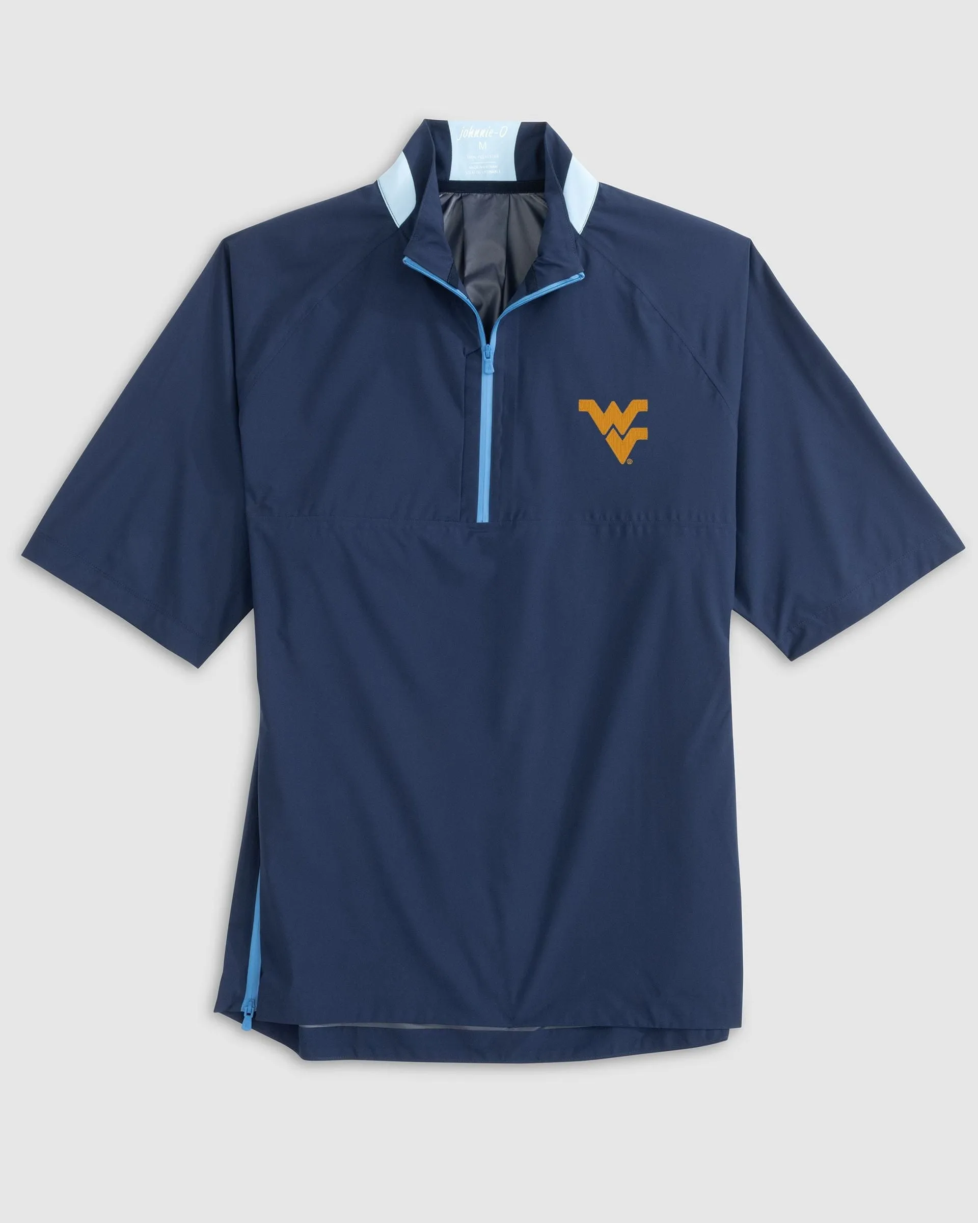 West Virginia Stealth Stowable Packable Rain Jacket sold by Johnnie-O