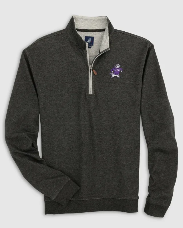 Texas Christian Sully 1/4 Zip - Vault Logo sold by Johnnie-O