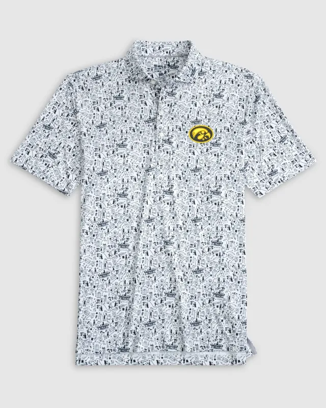 Iowa Hoop There It Is Printed Performance Jersey Polo - Oval Logo sold by Johnnie-O