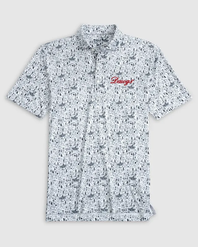 Georgia Hoop There It Is Printed Performance Jersey Polo - Script Logo sold by Johnnie-O