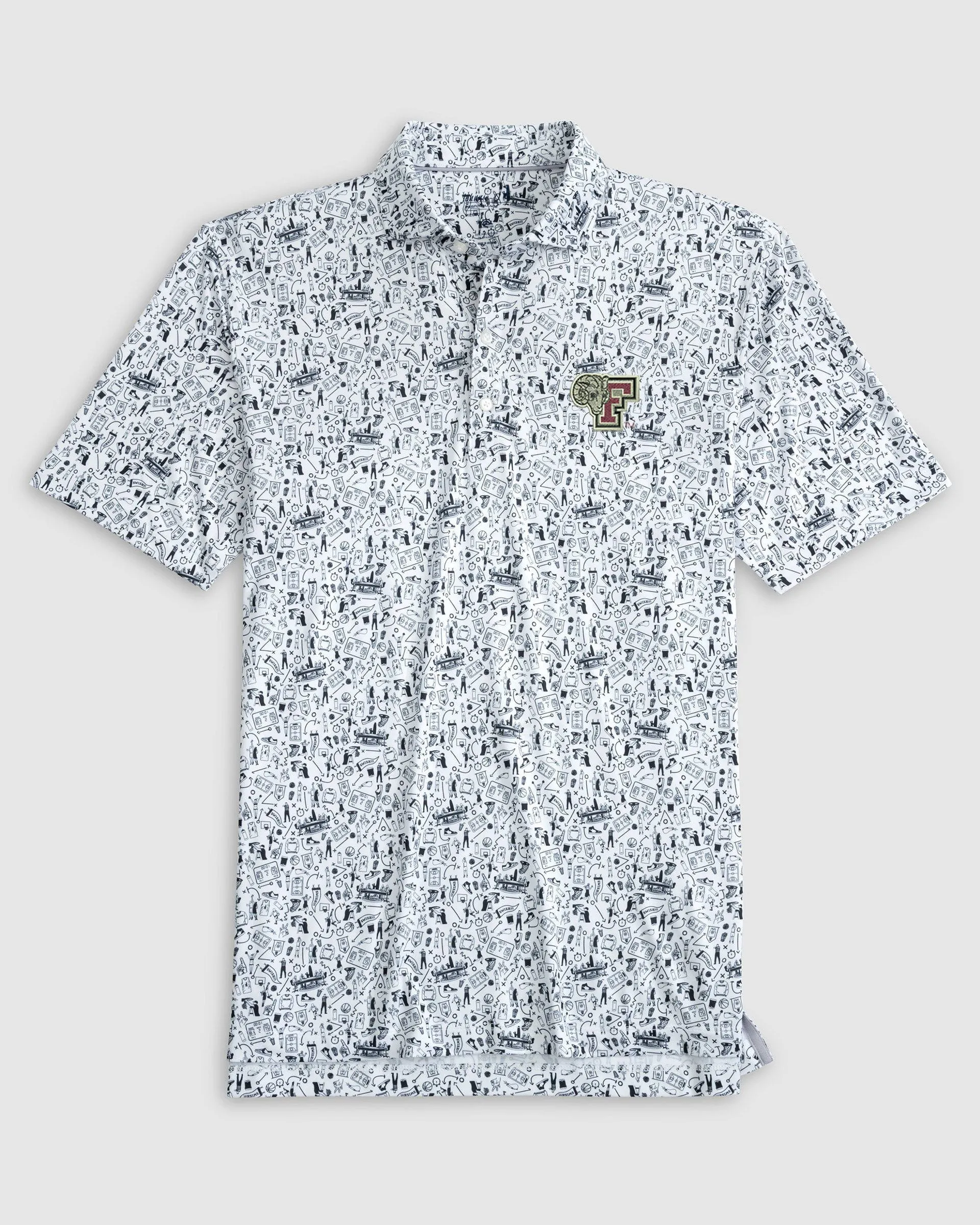 Fordham Hoop There It Is Printed Performance Jersey Polo sold by Johnnie-O