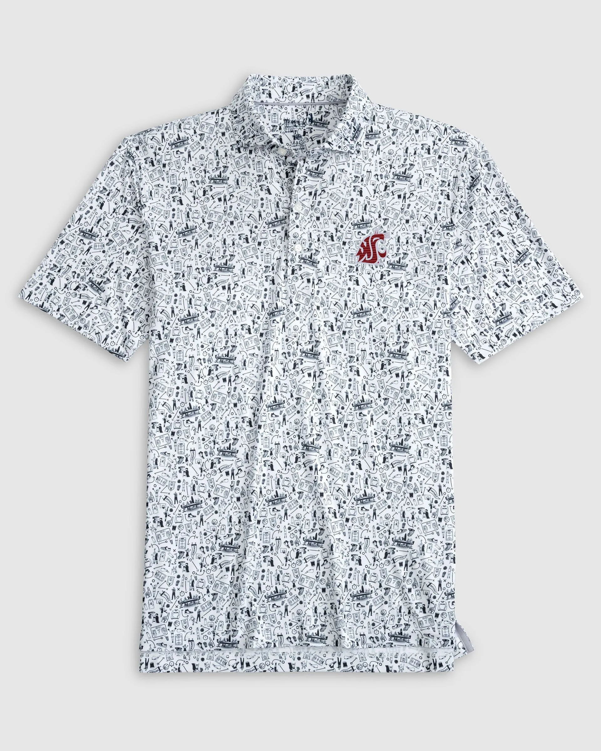 Washington State Hoop There It Is Printed Performance Jersey Polo sold by Johnnie-O